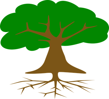 Stylized Tree Graphicwith Roots PNG