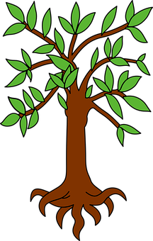 Stylized Tree Illustration PNG