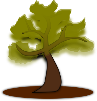 Stylized Tree Illustration PNG