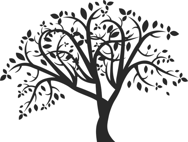 Stylized Tree Silhouette Graphic PNG