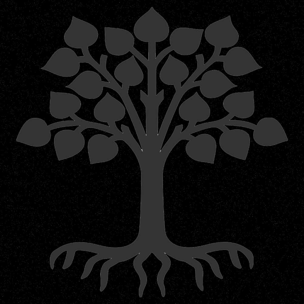 Stylized Tree Silhouettewith Roots PNG