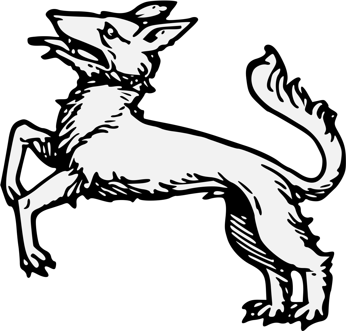 Stylized Two Headed Wolf Illustration PNG