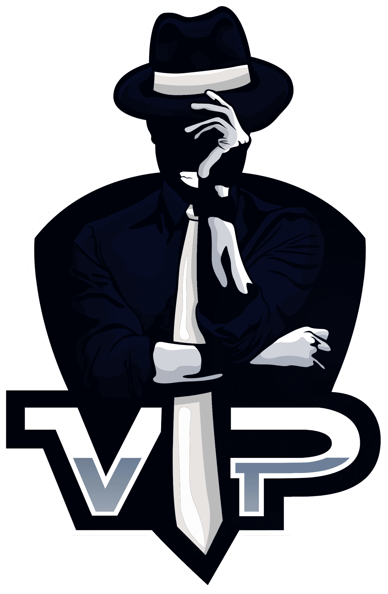 Stylized V I P Logowith Figure PNG