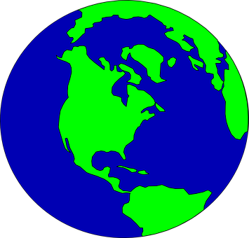 Stylized Vector Globe Western Hemisphere PNG