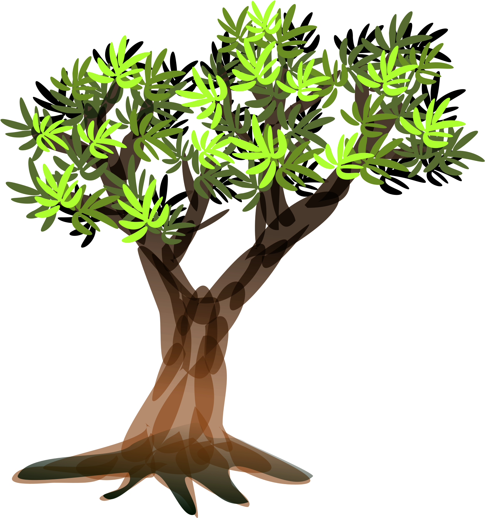 Stylized Vector Tree Illustration PNG