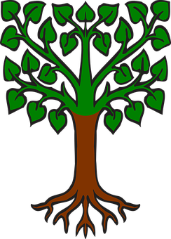 Stylized Vector Tree Illustration PNG