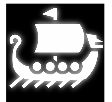 Stylized Viking Ship Icon PNG