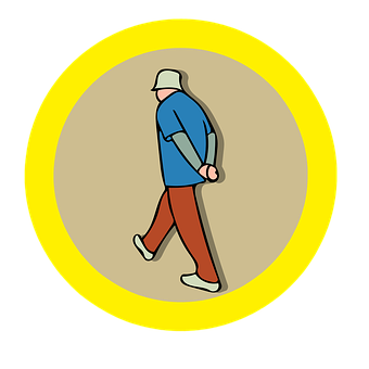 Stylized Walking Man Icon PNG