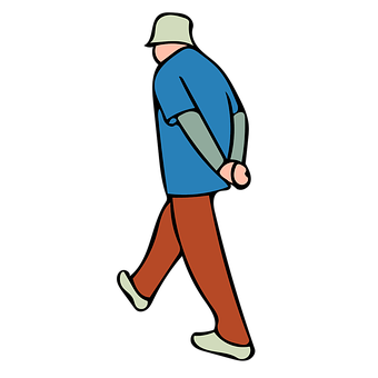 Stylized Walking Man Illustration PNG