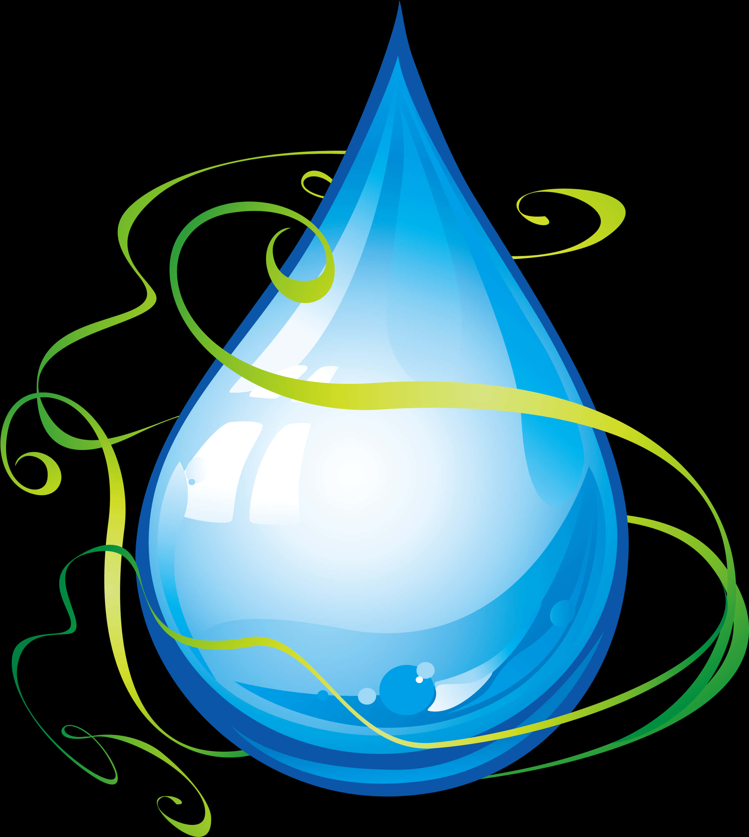 Stylized Water Drop Graphic PNG