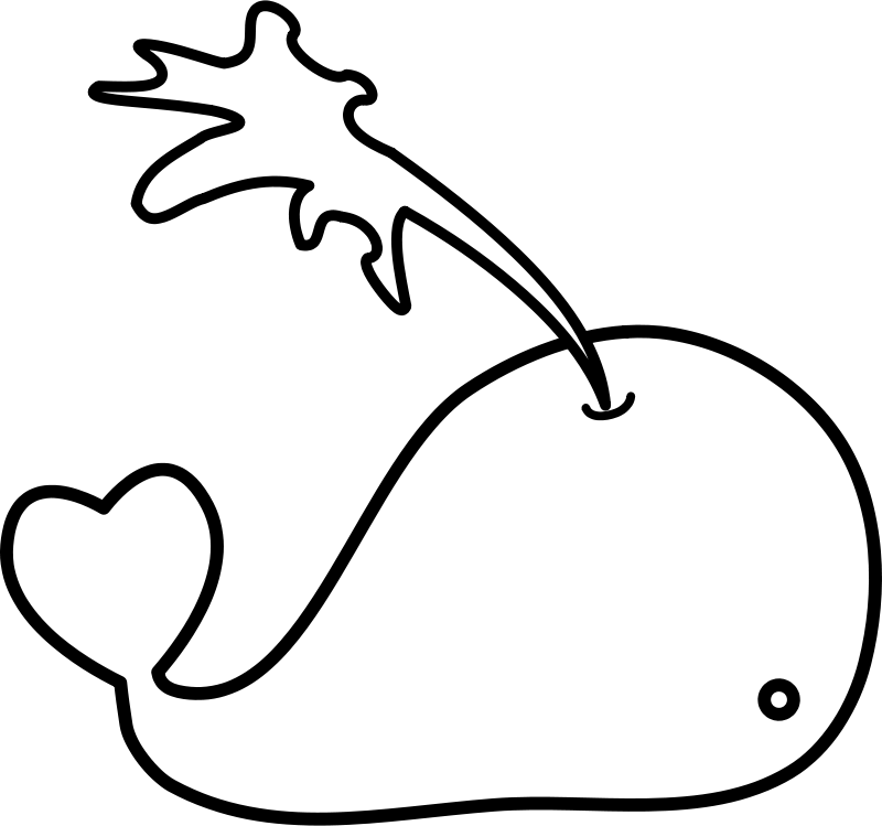 Stylized Whale Vector Art PNG