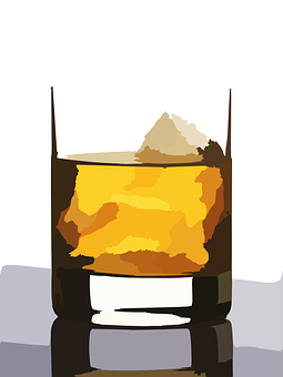 Stylized Whiskey Glass Artwork PNG