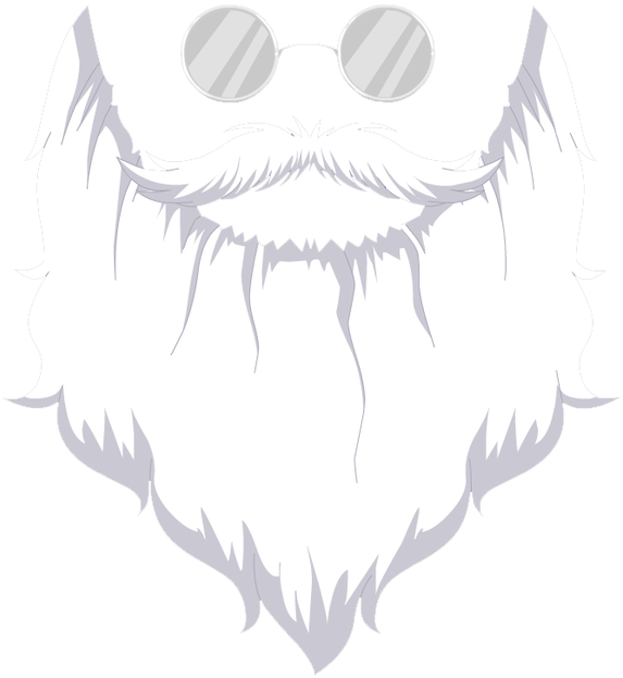 Stylized White Beardand Mustache PNG