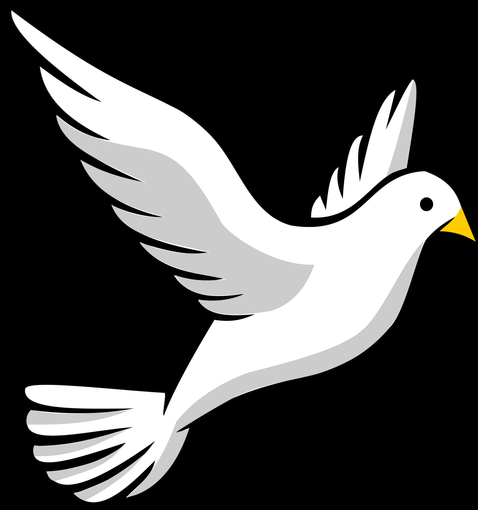Stylized White Dove Graphic PNG