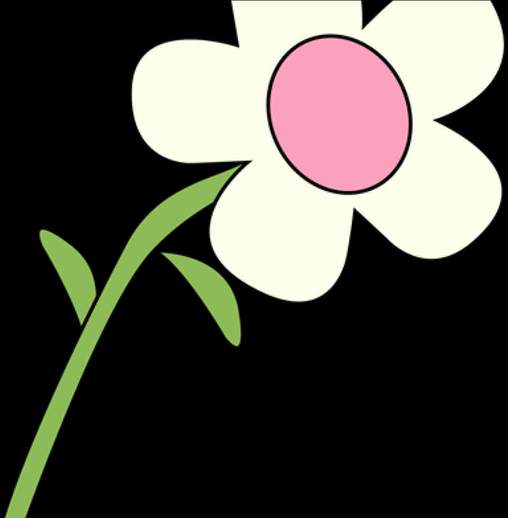 Stylized White Flower Illustration PNG