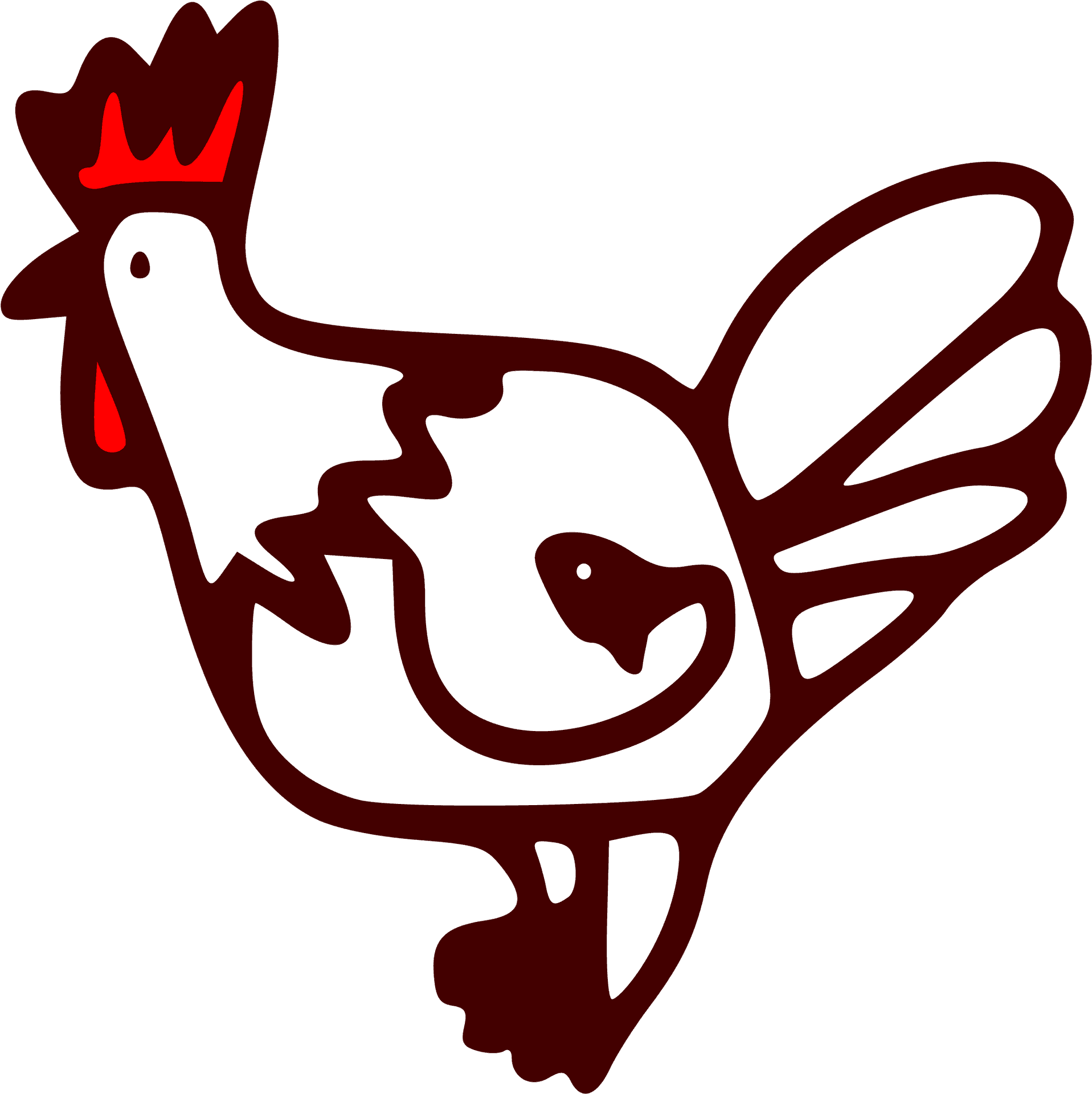 Stylized White Rooster Graphic PNG