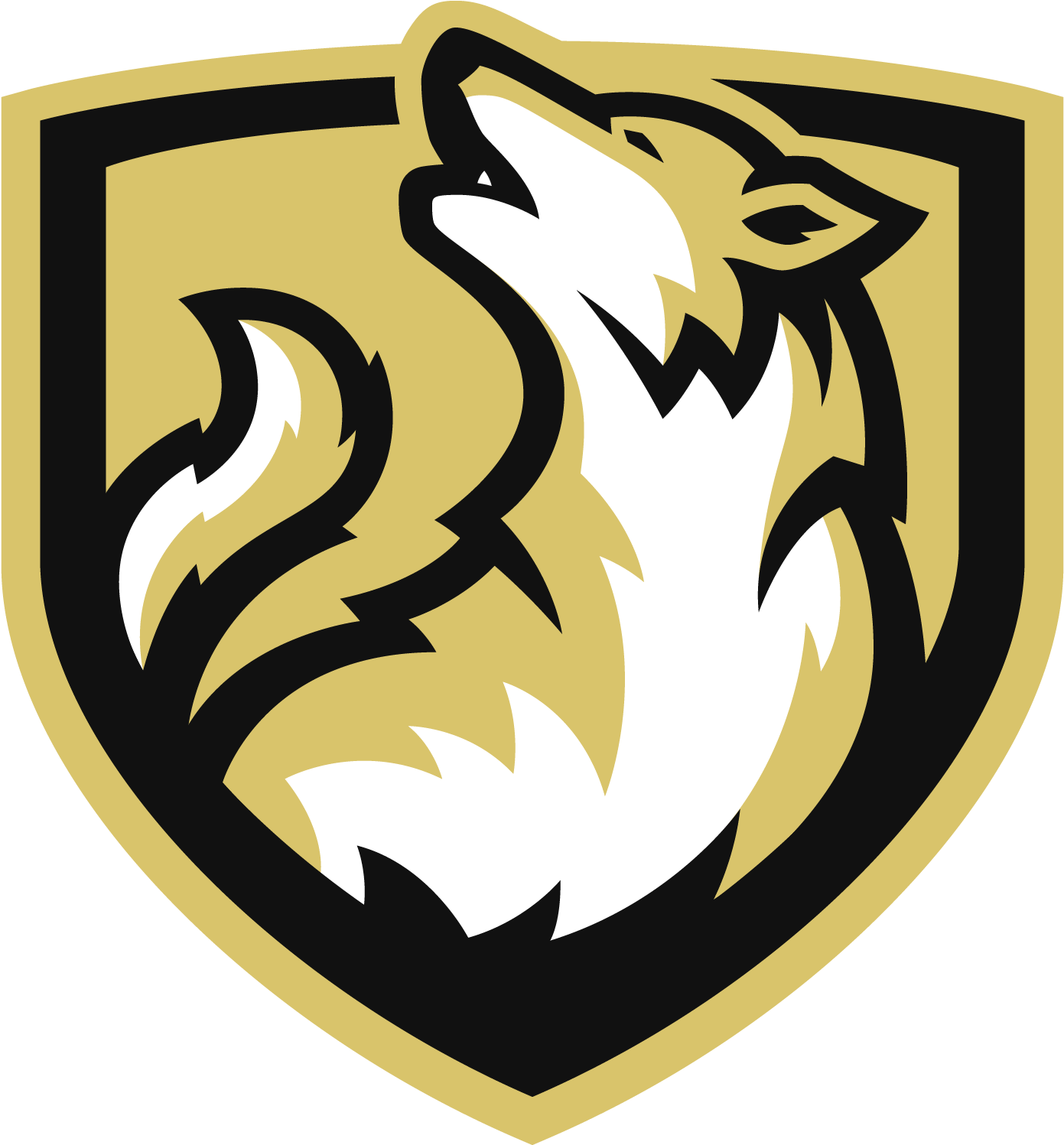 Stylized Wolf Shield Logo PNG