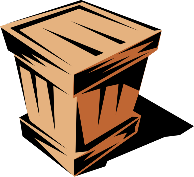 Stylized Wooden Podium Illustration PNG