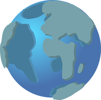Stylized World Globe Illustration PNG