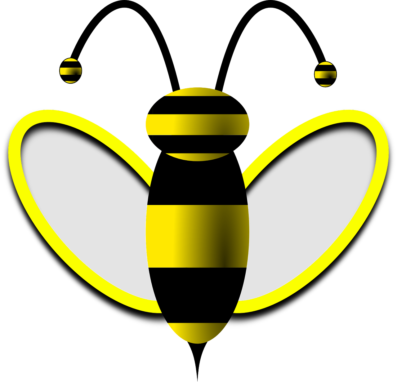 Stylized Yellow Black Wasp Graphic PNG