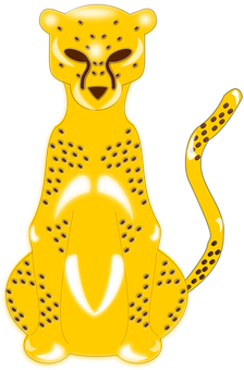 Stylized Yellow Cheetah Illustration PNG