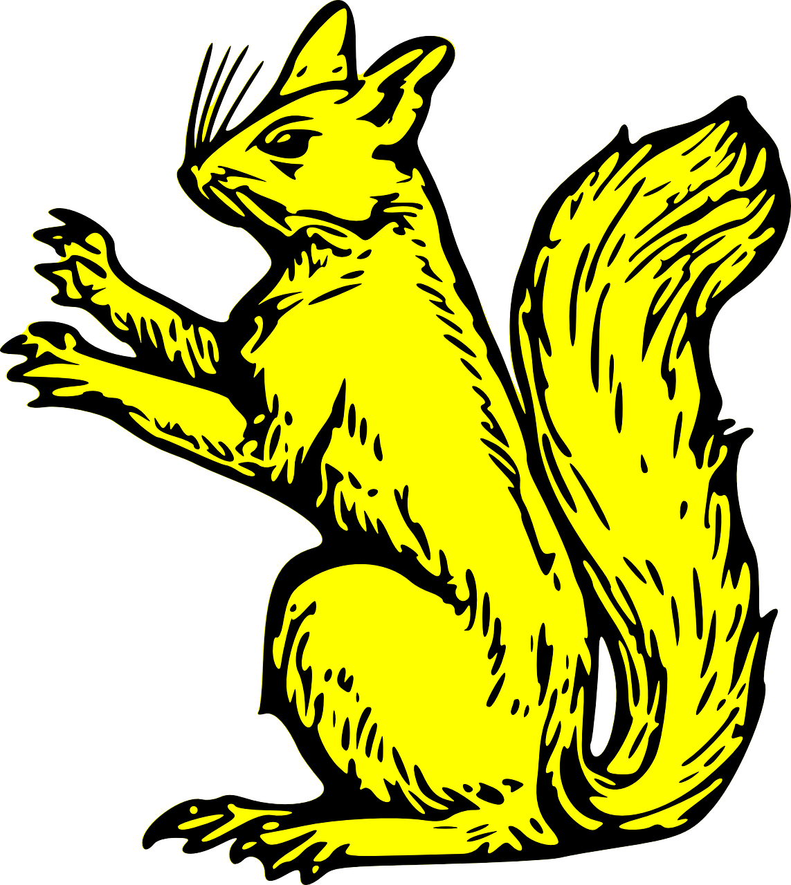 Stylized Yellow Squirrel Illustration PNG
