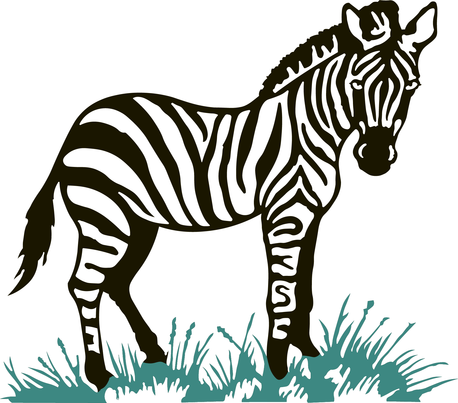 Stylized Zebra Illustration PNG