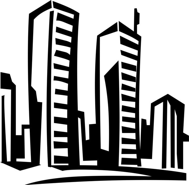 Stylized_ Skyscrapers_ Vector_ Art PNG