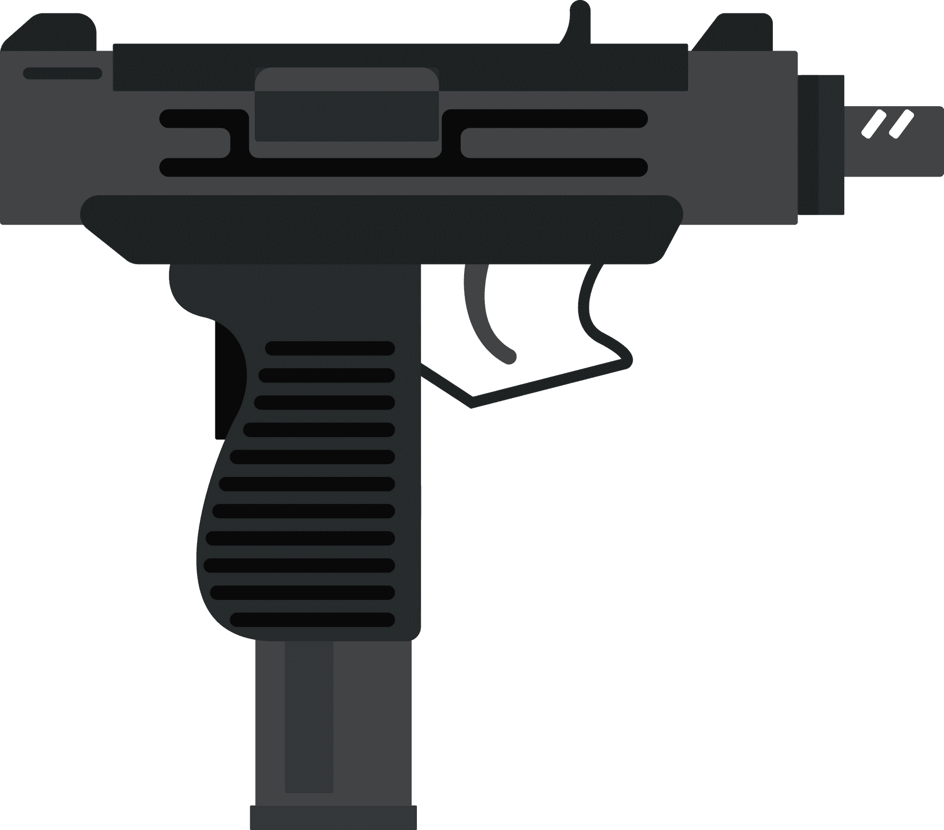 Submachine Gun Vector Illustration PNG