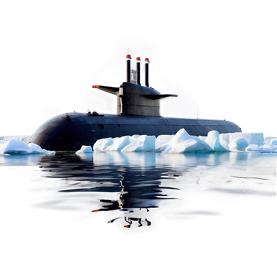 Submarine In Arctic Waters Png 05252024 PNG