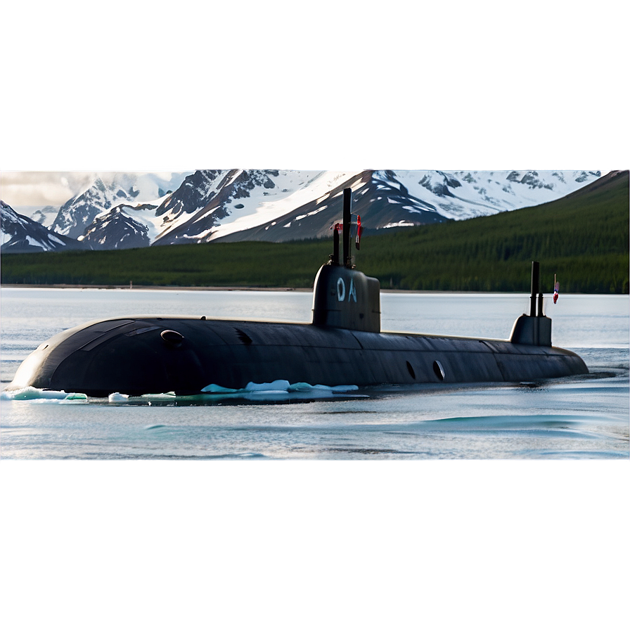 Submarine In Arctic Waters Png Vhu38 PNG