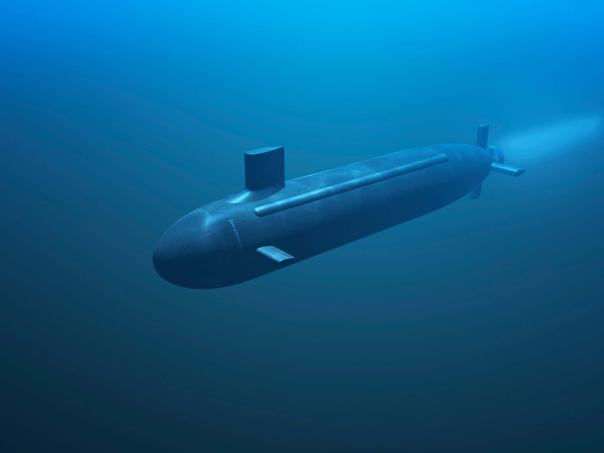 A Submarine Is Floating In The Ocean