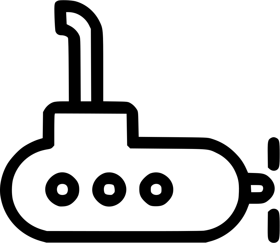 Submarine Silhouette Graphic PNG