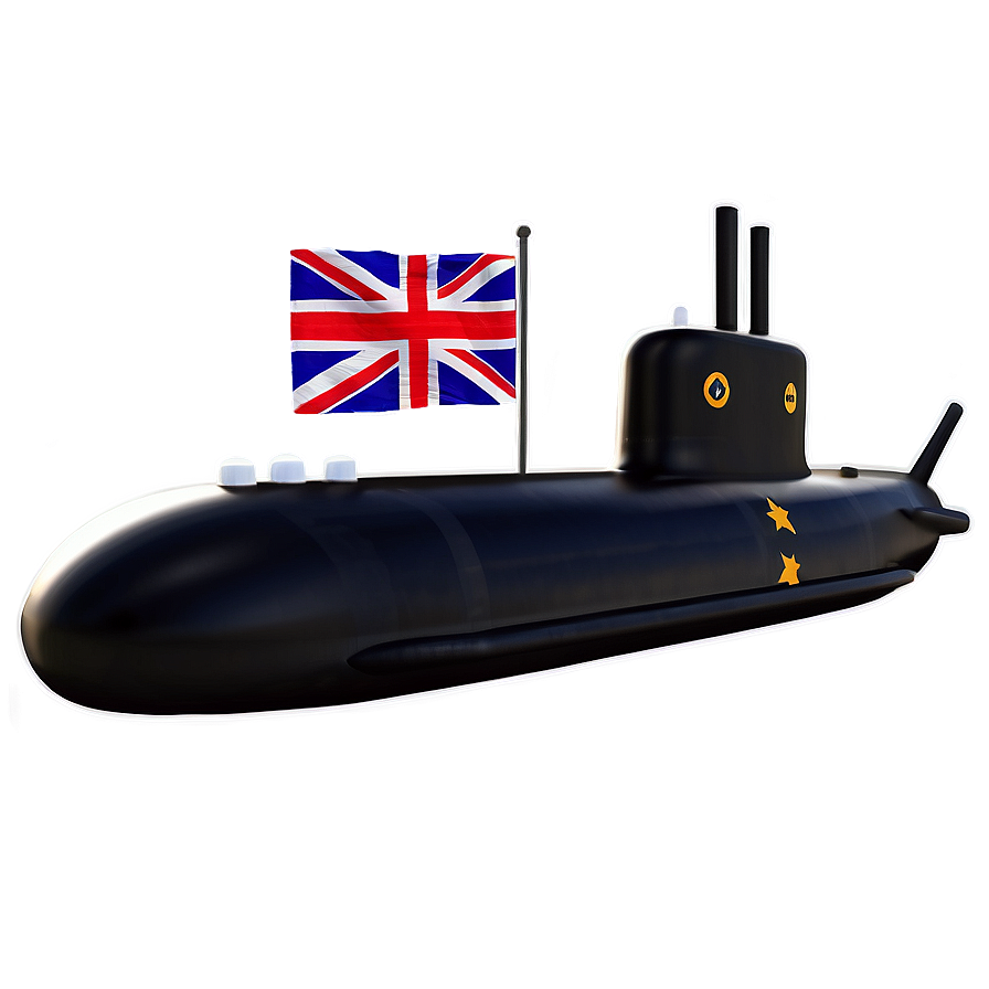 Submarine With Flag Png Tvs51 PNG