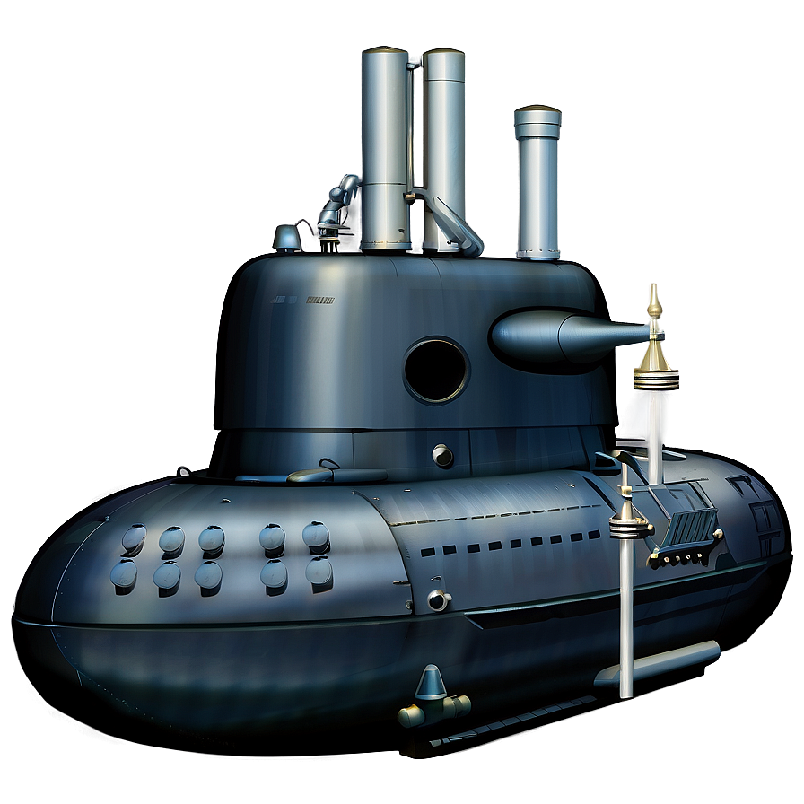 Submarine With Periscope Png Hji95 PNG