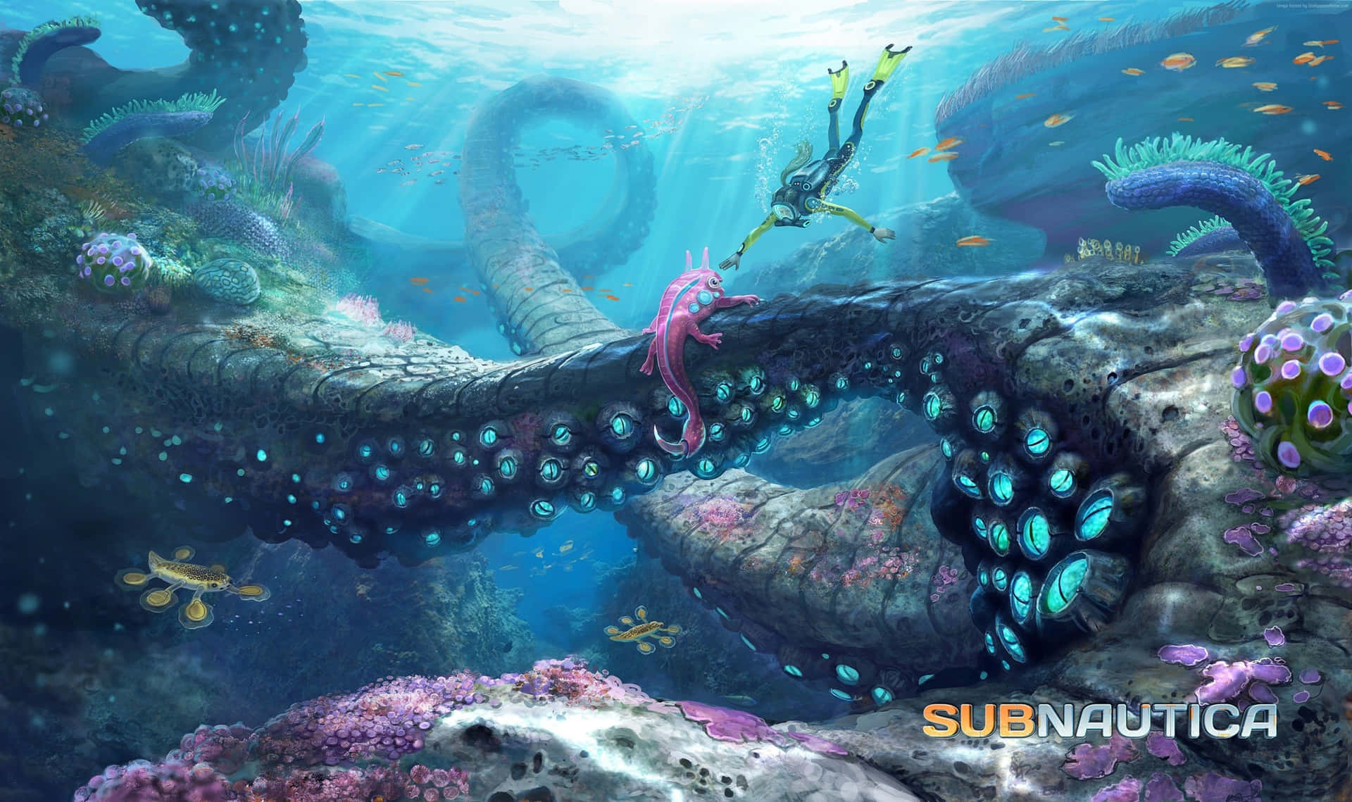 Scuba dive into the depths of the unknown in Subnautica 4K. Wallpaper