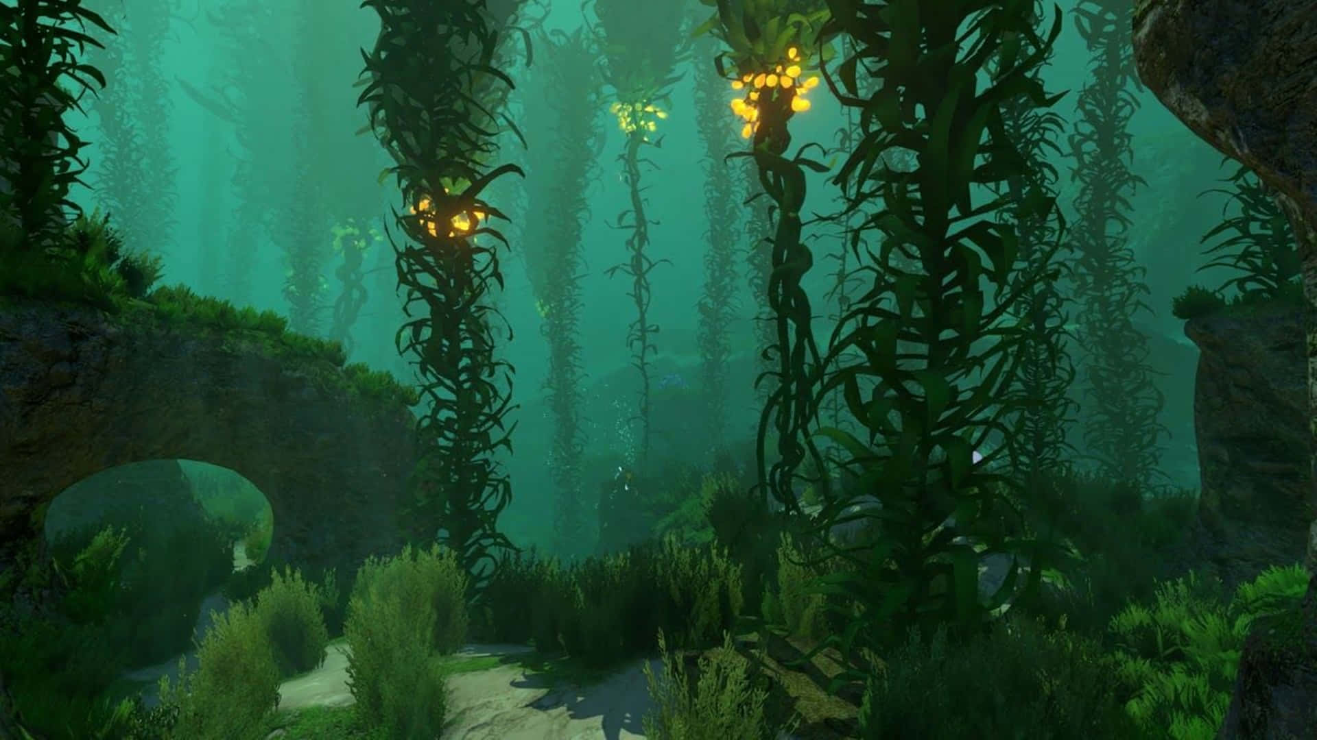 An exciting adventure awaits beneath the oceans of Subnautica 4K Wallpaper