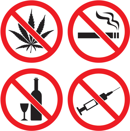 Substance Prohibition Signs PNG