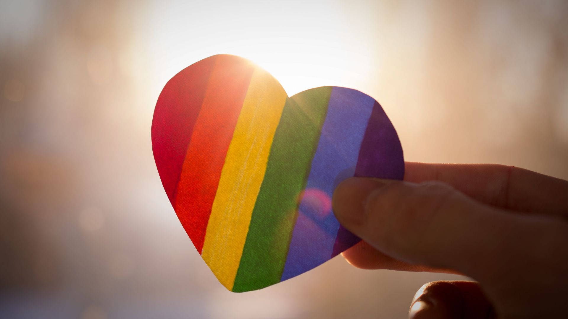 Subtle LGBT Rainbow-Colored Heart Wallpaper