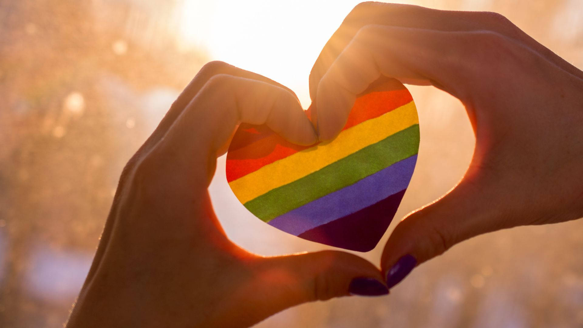 A Person Holding A Rainbow Heart In Their Hands Wallpaper