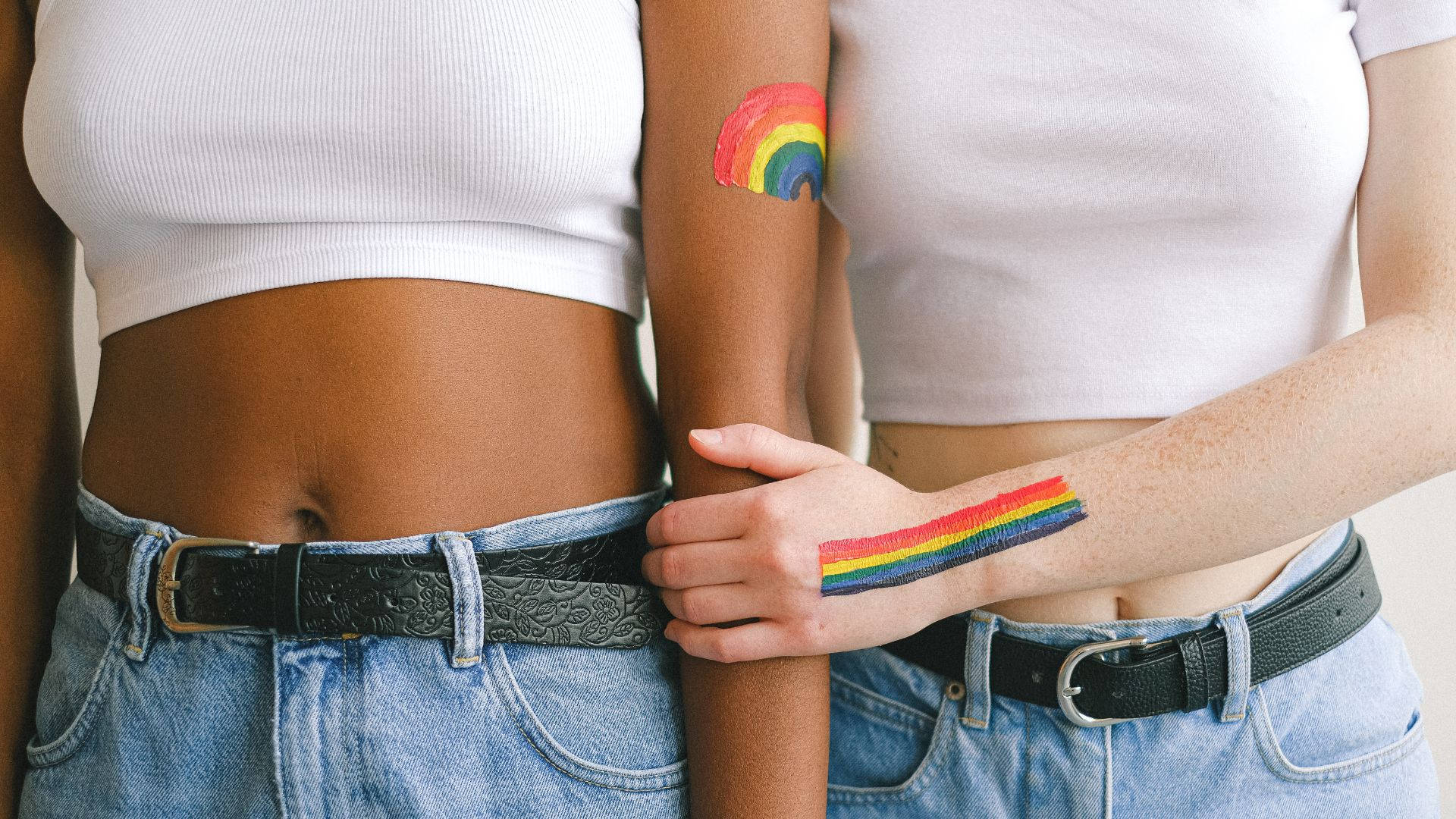 Subtle LGBT Rainbow Tattoos On Bodies Wallpaper