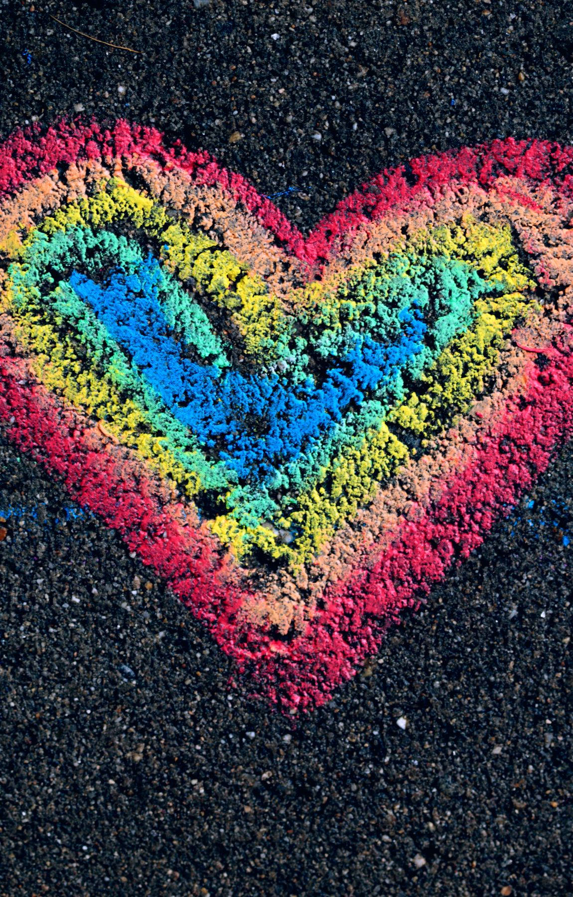 Subtle LGBT Heart Chalk Art Wallpaper