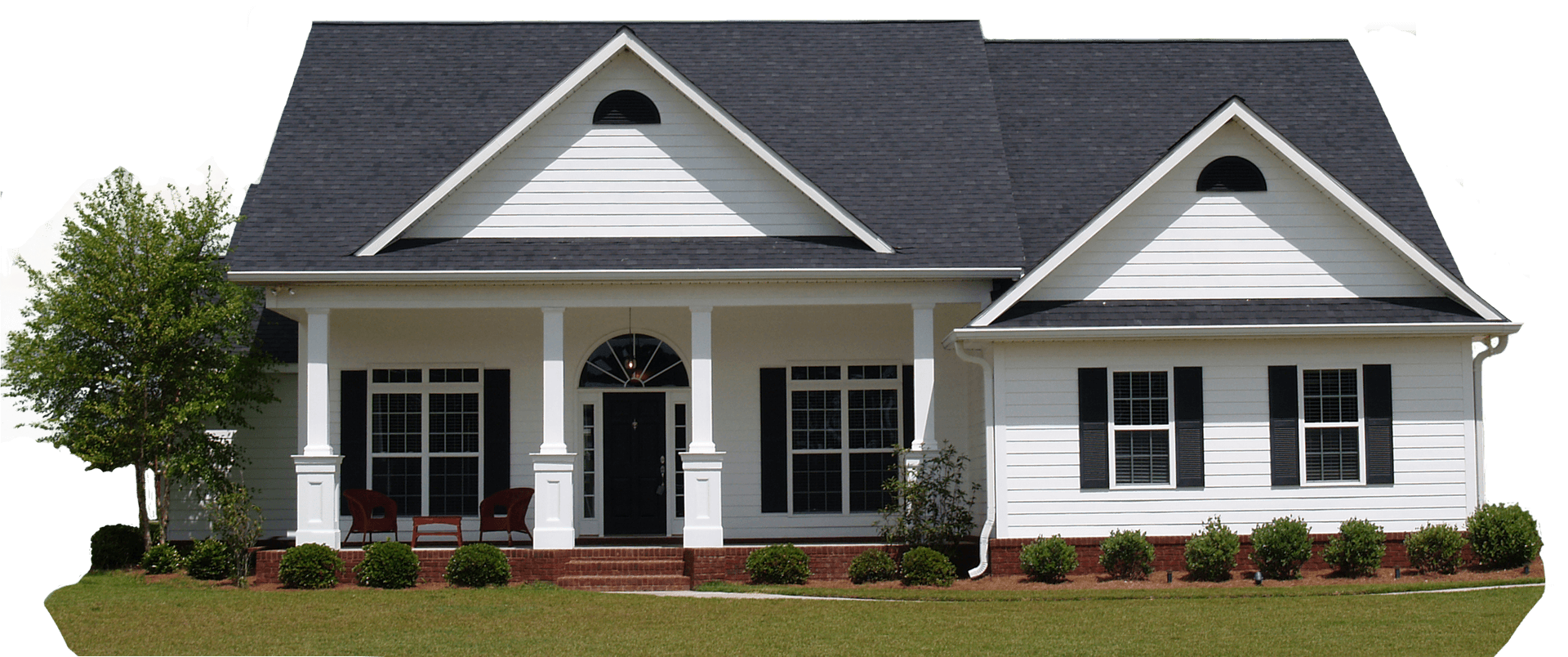 Suburban Home Gable Roof Design PNG