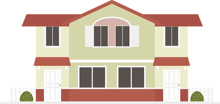 Suburban Two Story House Illustration PNG