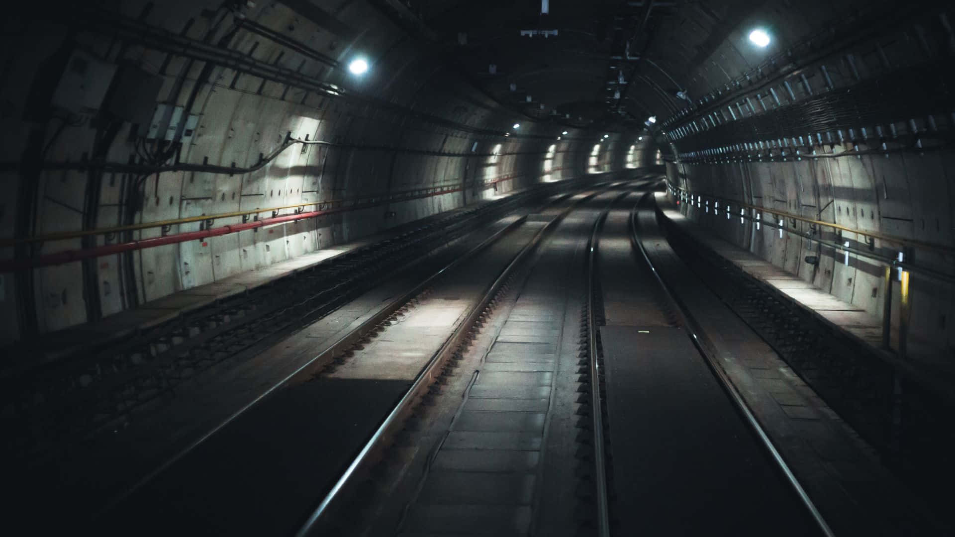 Underground subway station illuminated