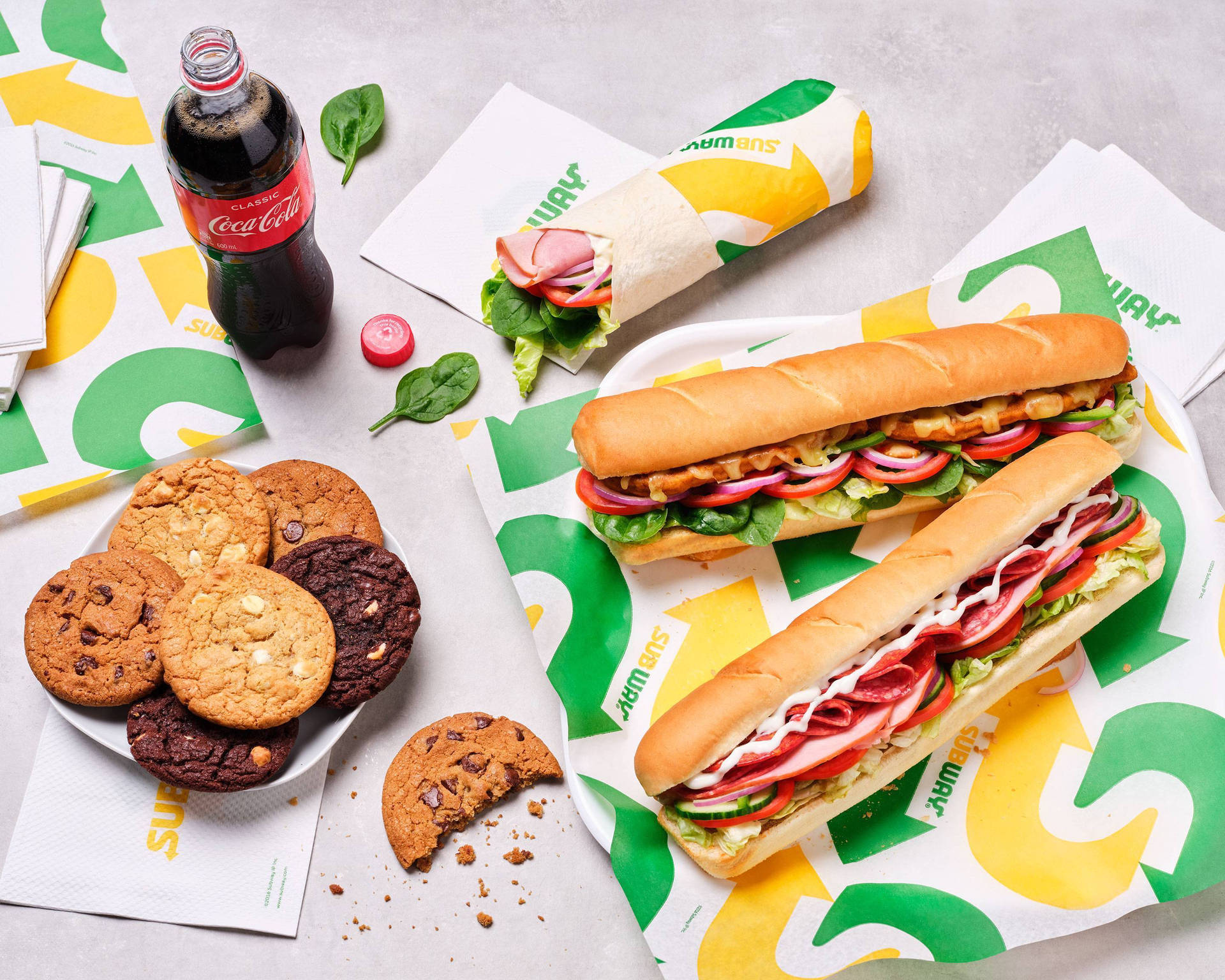 Subway Sandwiches And Cookies Wallpaper