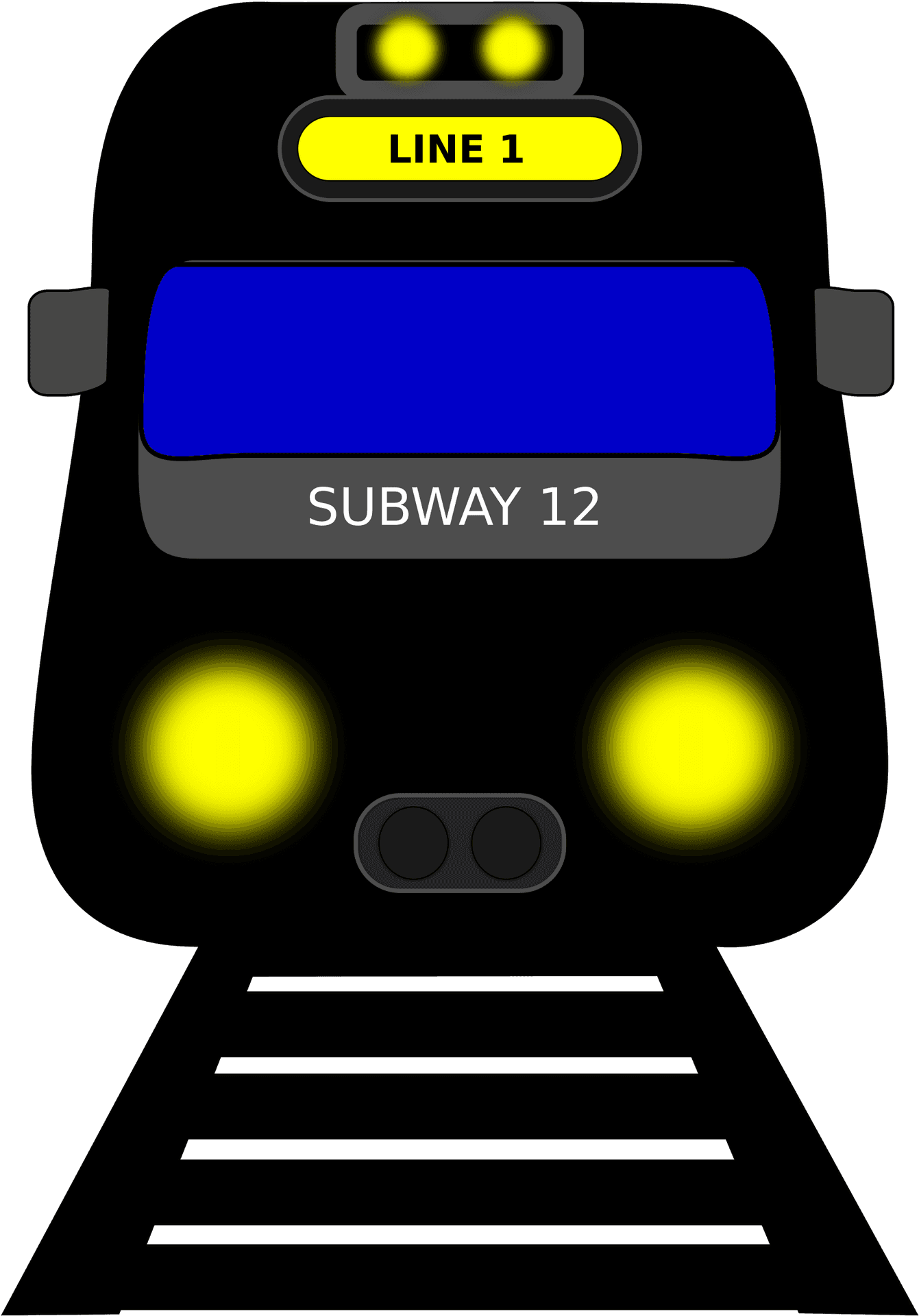 Subway Train Cartoon Front View PNG