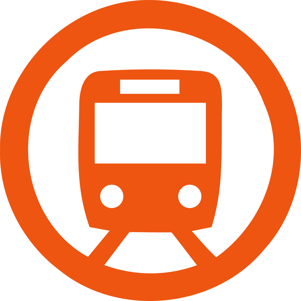 Subway Train Icon Orange Background PNG