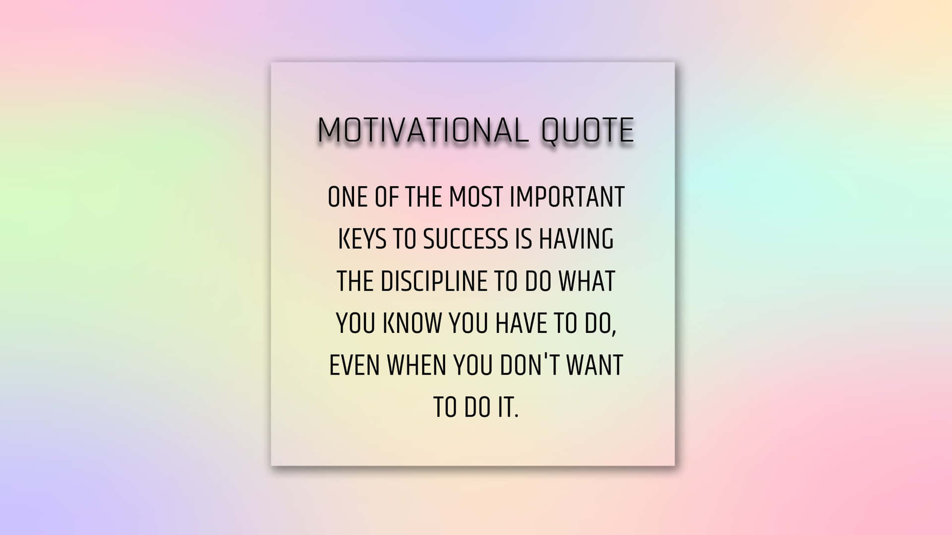 Success Discipline Motivational Quote Wallpaper