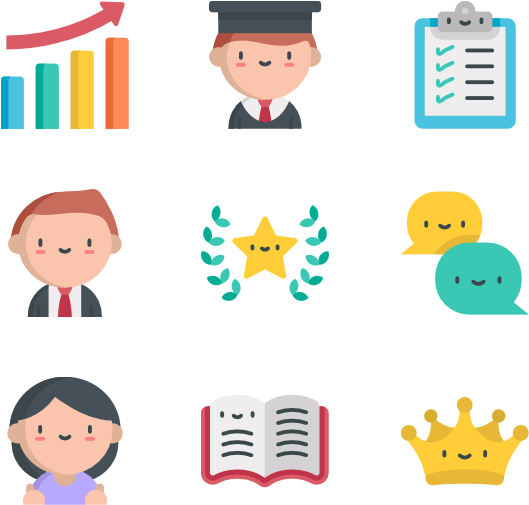 Success Motivation Icons Set PNG